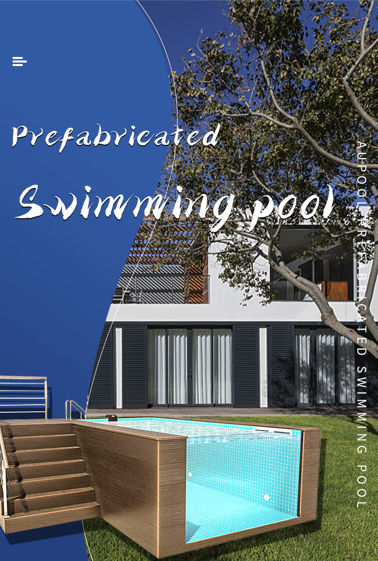 Backyard Prefab Swimming Pool with Above Ground Endless Infinity Design and Air Pump