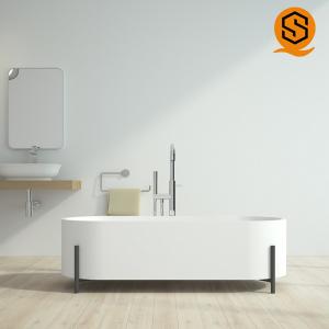 Wholesale Residencial bathroom furniture artificial stone durable bathtub with four legs from china suppliers