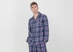 Red Yarn Dyed Check Mens Luxury Sleepwear Anti Wrinkle Eco Friendly S - XXL Size