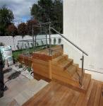 Round Post Glass Balcony Railing Customized Color With 316 / 304 Stainless Steel