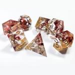 Red & black Foil mixed smoke crystals Resin Boarding Dice Set dnd dice