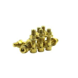 Wholesale Flange Head Titanium Wheel Hub Bolt Screw M7 27mm Golden Color from china suppliers