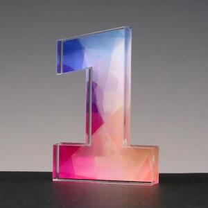 Wholesale Multipurpose Clear Number Acrylic Block Award Custom Printing For Company Events from china suppliers