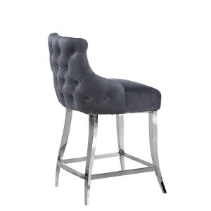 Wholesale Restaurant Leisure Velvet Upholstered Bar Stools With Stainless Steel Legs from china suppliers