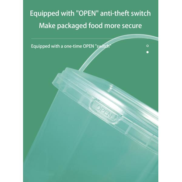 1L Thicken Decorative Round Plastic Buckets With Handle for Christmas Gift Toy Package
