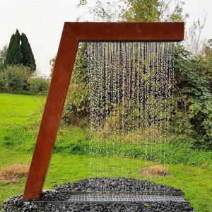 Wholesale Tall 8ft Corten Steel Rain Curtain Water Feature Garden SGS Rusty from china suppliers