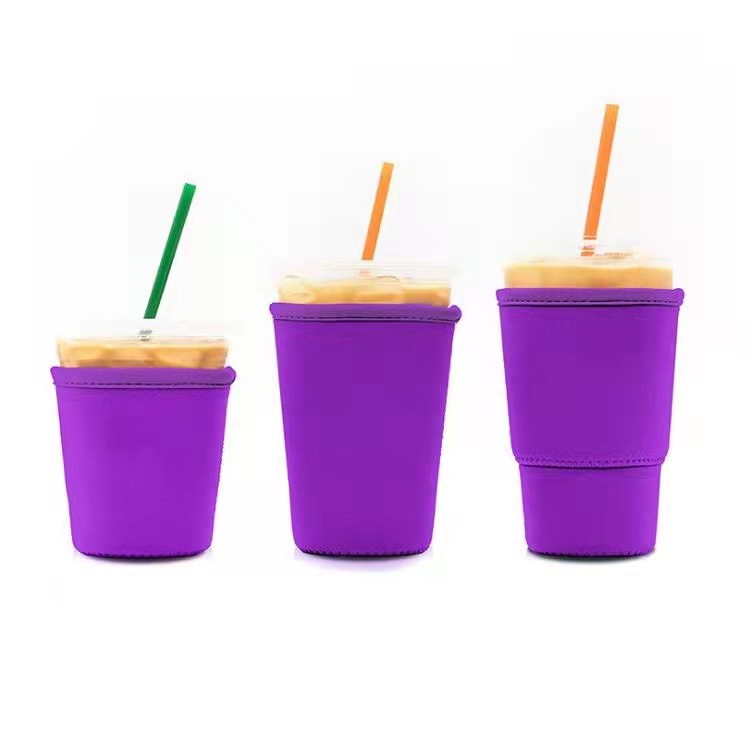 Factory price reusable Anti-hot Neoprene cup Sleeves Tumbler cup bottle holder RTS solid cup sleeve bottle cover holder