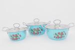 6pcs Colorful pot set grade steel nonstick soup pot flower coating deep