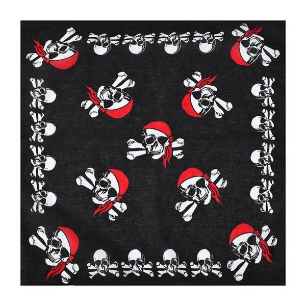 100 Cotton Face Bandana Neck Square Scarf Purple Black Soft Skull 21.26"