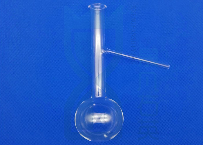 Hardened Quartz Glass Tube Instrument High Temp Resistant Round Bottom