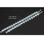 Fashion Platinum Plated Links Chain Heart Shape Blue Cubic Zirconia Tennis