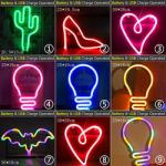 90 Styles LED Neon Night Light Sign Wall Art Sign Night Lamp Xmas Birthday Gift