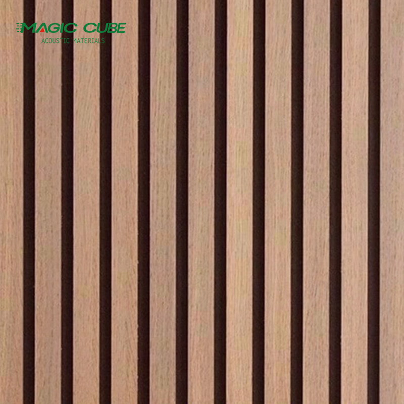 Flame Retardant E1 MDF Wood Veneer Slat Panels Dustproof for bedroom