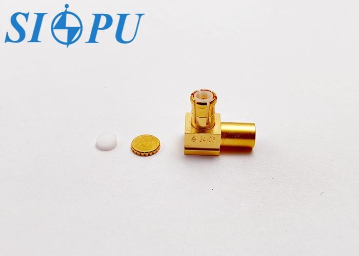 MCX Male Bend RF Coaxial Connector For Semi Rigid / Semi Flexible Cable No. 2
