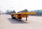 Multi Axles 40ft Flat Bed Semi Trailer Gooseneck Slip Resistant Red