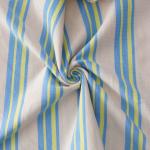 Tight Weave Striped Stretch Fabric , Sportswear Pure Cotton Blue Stripe Fabric