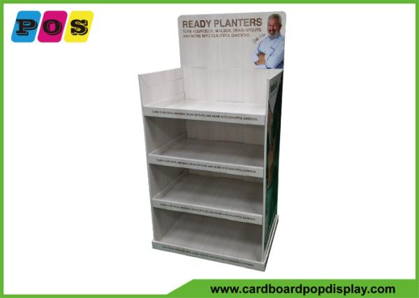 Multi Shelves Cardboard Product Displays , Shinny UV Vanish Shop Display Stands