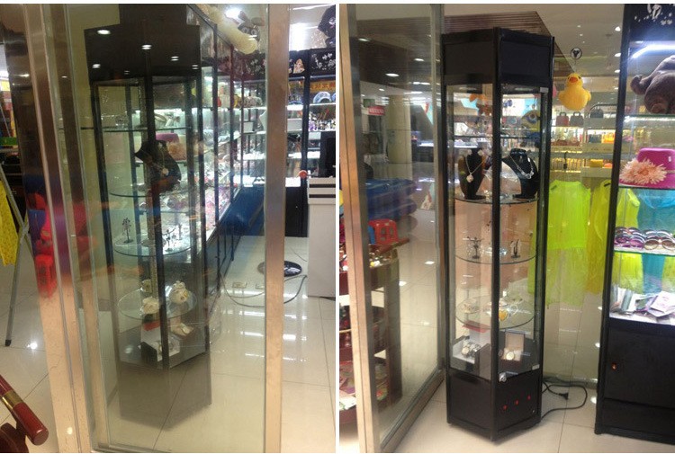 Generous Rotary Acrylic Display Showcase Mobile Lighting 53 * 53 * 100 Size Custom Color