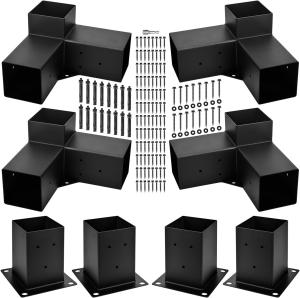 Wholesale Sturdy and Stylish Black Steel black pergola brackets for UV Protection - 4 Pack from china suppliers