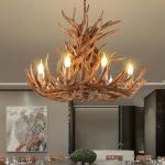 265V Nordic Modern Pendant Light For Retro Bar Horn Deer