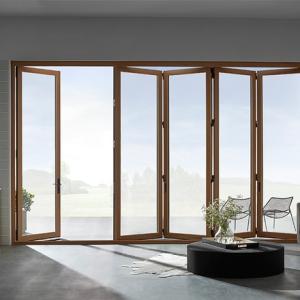 Wholesale Aluminum Alloy Folding Door French Sliding Folding Door Thermal Insulation Folding Exterior Windproof Aluminum Bi-fold Door from china suppliers