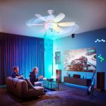 Intelligent Dimming Home Decoration Ceiling Fan , Moving Head 360 Rotating