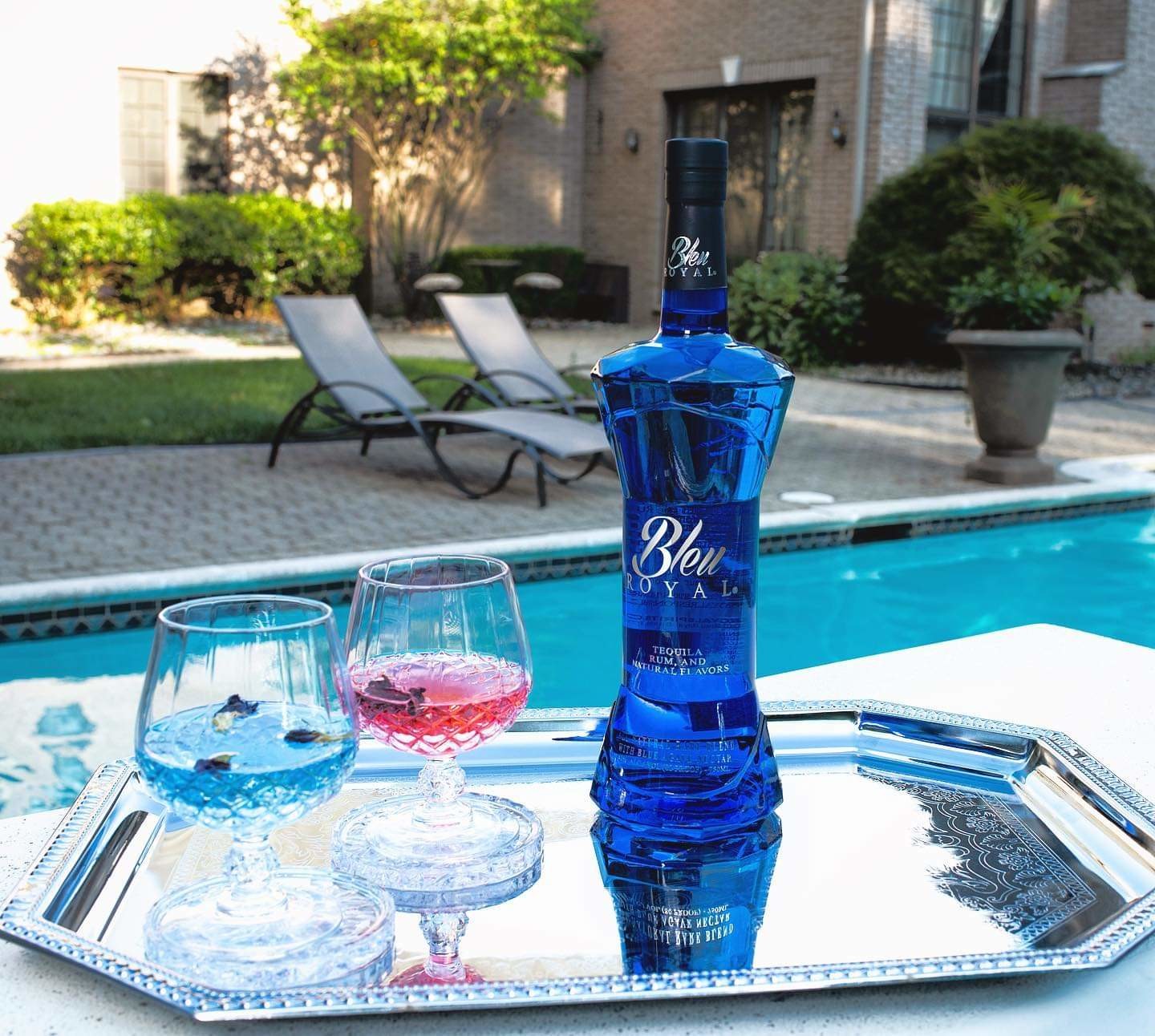 OEM Tequila Glass Bottle/ Full Blue Coated/ Screen Printing