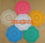Crochet dinner table mat fabric doilies cup pot pad lace doily, Handmade Crochet