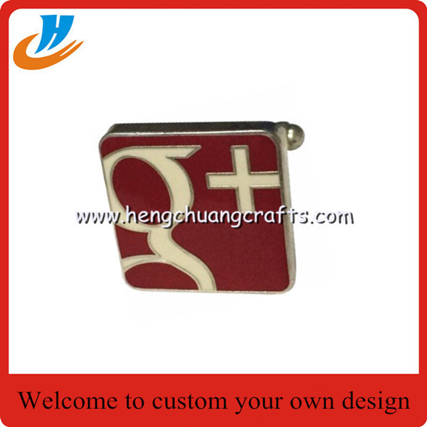 Custom fashional design stainless steel or brass cufflinks for men's T-shirt