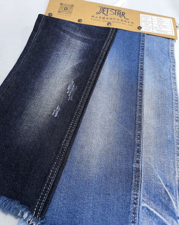 Lady Or Kids Jean Cotton Spandex Denim Fabric Light Weight Warp Slub Sof Hand