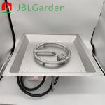 Silver Stainless Steel Square Fire Pit Burner Pre Rusted