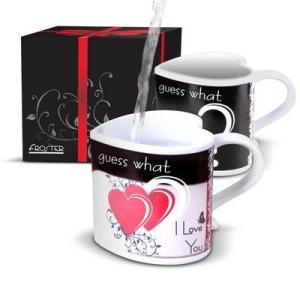Wholesale 280ml Ceramic coffee mugs for couples / create heart shaped handle mug from china suppliers