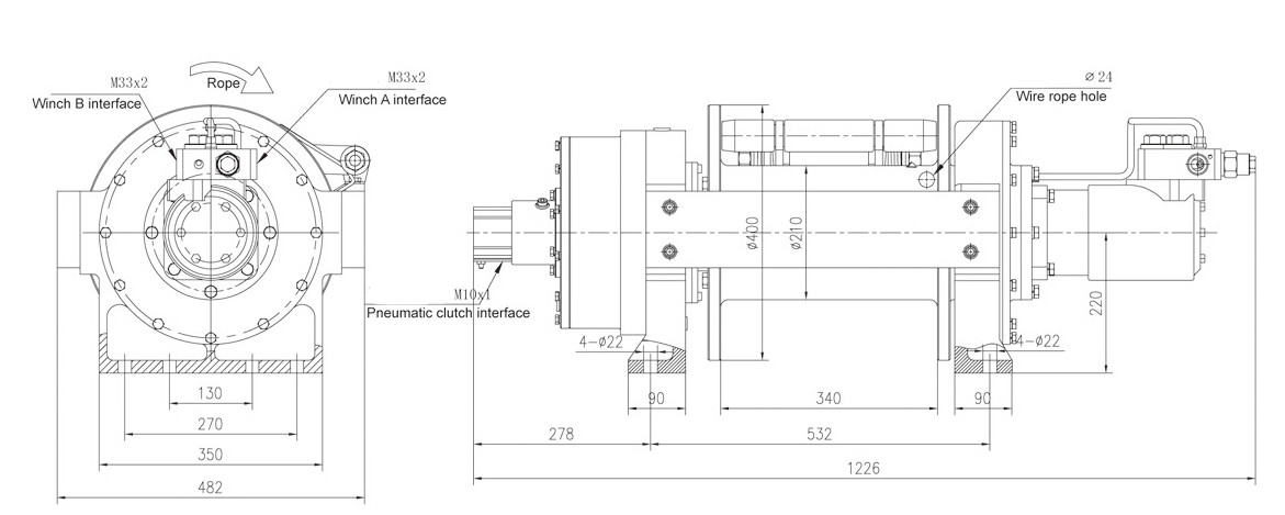 15 Ton 33000lbs Windlass And Mooring Winch