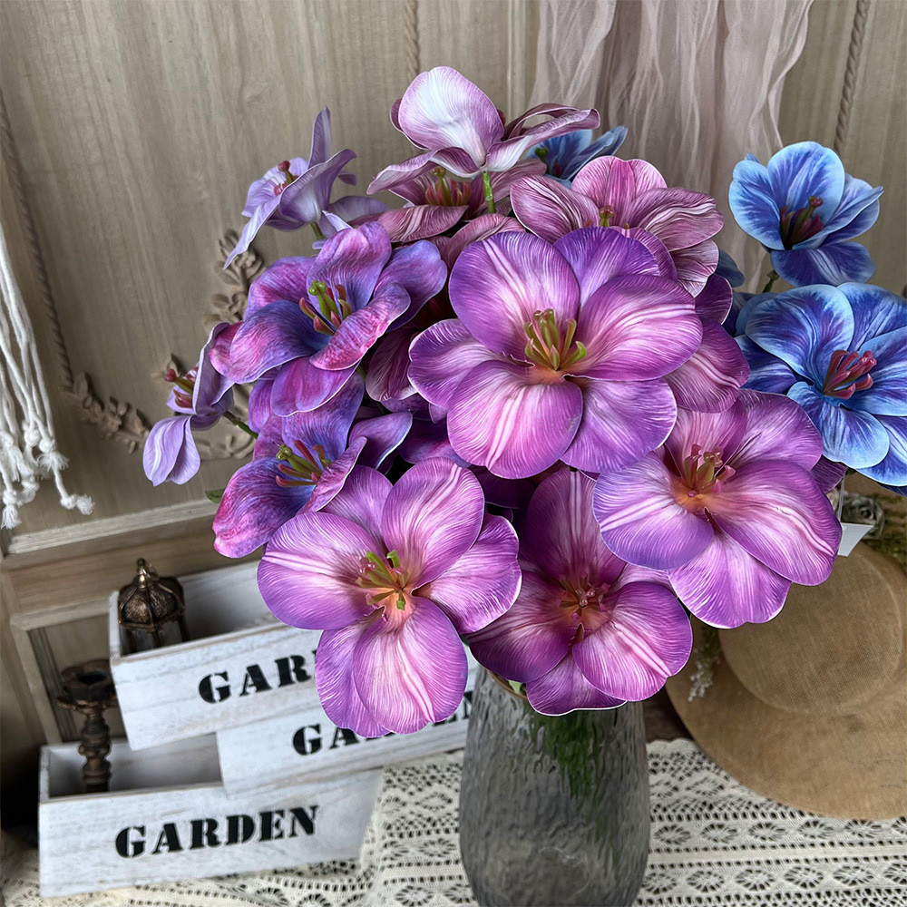 Seven Head Tulip Simulation Fake Flower Handmade Bouquet Wedding Decoration with Silk Flower Artificial Flower Wedding Decoration Floor Flower