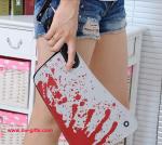 Fashion Designer Clutch Women Clutch PU Creative Rock Punk Blood Kitchen Knife