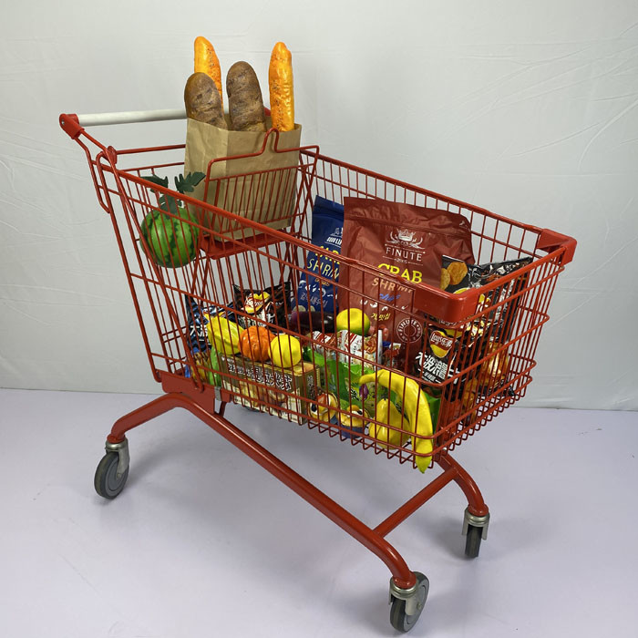 European 180L Basket Grocery Shopping Trolley For Large Supermarkets