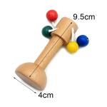 Handbell 6 Inch Wooden Teethers Safe Tambor Beech Wood Teether