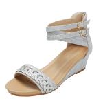 BS172 Fashion Sandals Women'S European And American Rhinestone Cross Strap Back