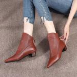 HZM031 Cowhide Women'S Single Shoes Autumn And Winter New British Style Women'S