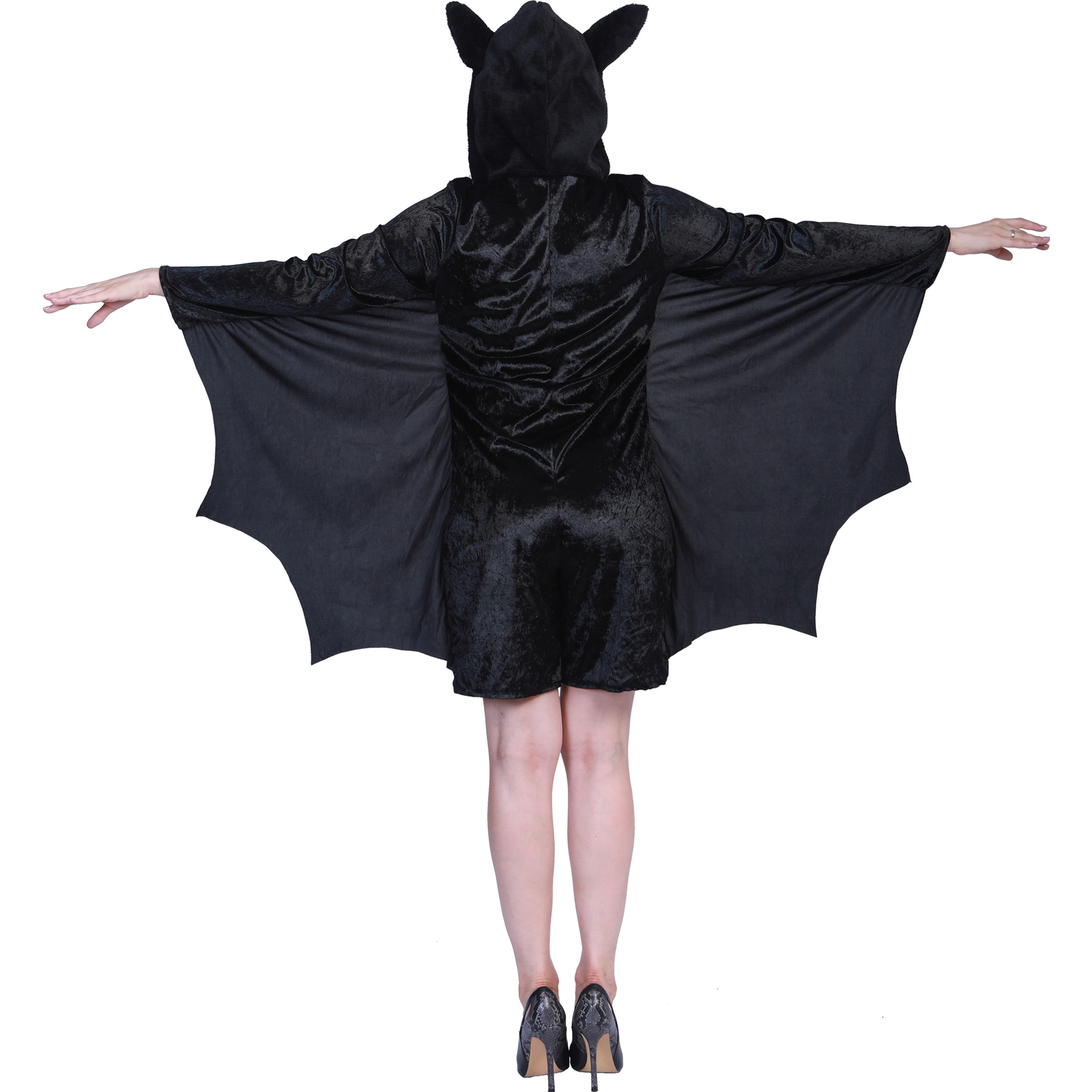 Performance Wear Type Black Bat Cosplay Costume for Halloween Adult Women's Performance