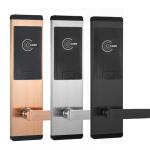 Black Color Keyless RFID Card Electronic Smart Door Locks For Hotel