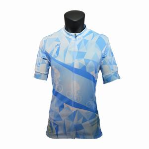 Wholesale Blue Design Womens Cycling Clothing , Short Sleeve Cycling Jersey OEM/ODM from china suppliers