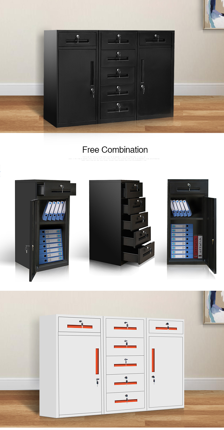 Black Multi Function Combination 650mm Cold Rolled Steel Storage Locker