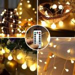 Globe String bulb Lights Battery Operated, 16.4ft 50 LED Small Ball Fairy Lights