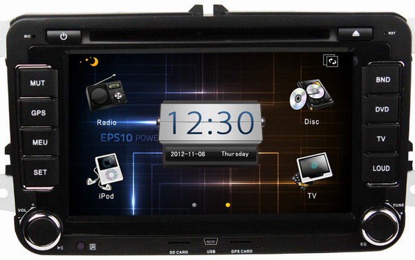 Car audio player for Volkswagen Golf 6 with iPod radio FM TV OCB-7008