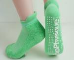 Fashion Green Cotton Blend Yoga Grip Socks For Adult Casual Type Yoga Socks