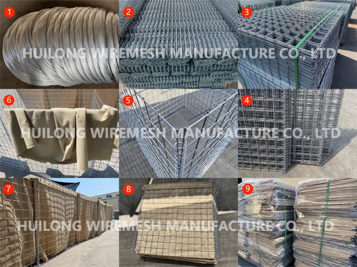 1x1x10m Hesco Military Blast Wall Mesh Size 75x75mm Portable