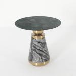 Living Room Round Small Stainless Steel End Table With Brushed Gold Natural