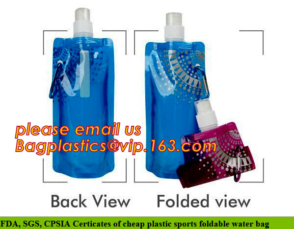 Environmental Cartoon Foldable Water Bottle Bag,BPA Free Plastic Custom Logo Printed Bottle Foldable Drinking Collapsibl
