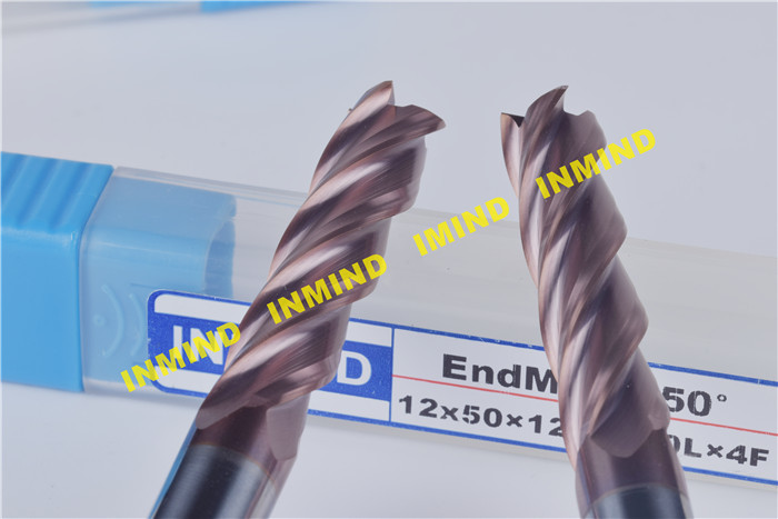 Cnc Vertical Milling Machine Carbide End Mill Cutter , TiSiN Coating Cnc Milling Tools